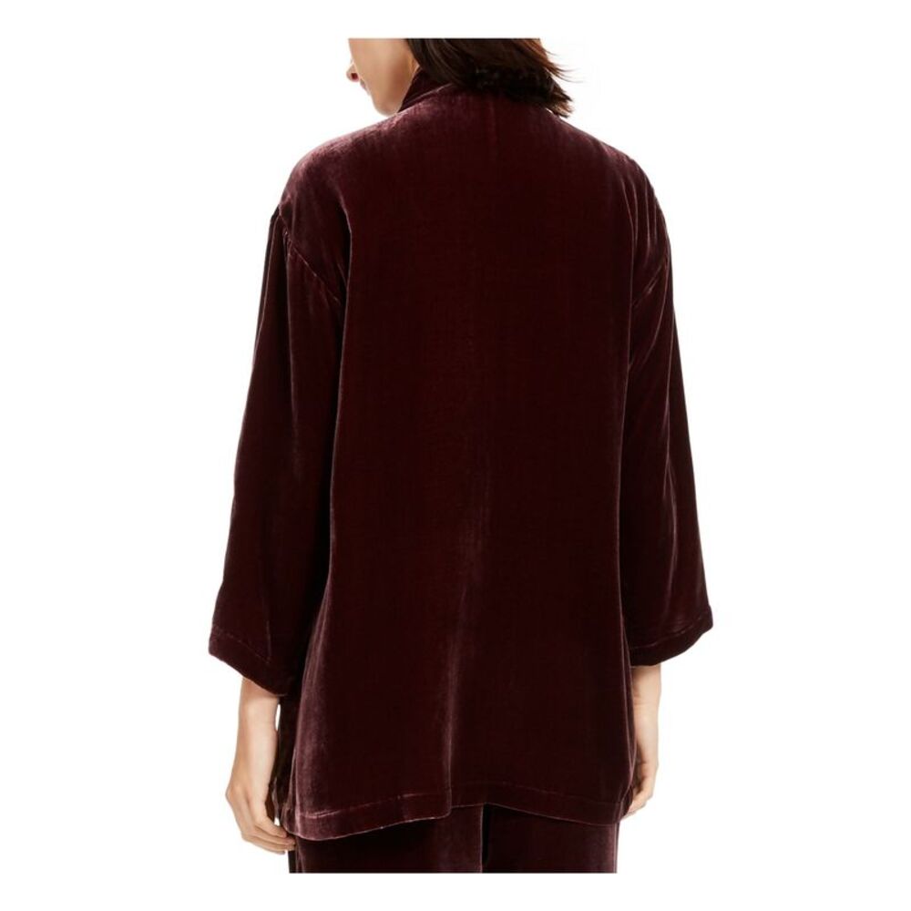 EILEEN FISHER Womens Purple 3/4 Sleeve Open Cardigan Sweater Petites SP - Picture 2 of 4